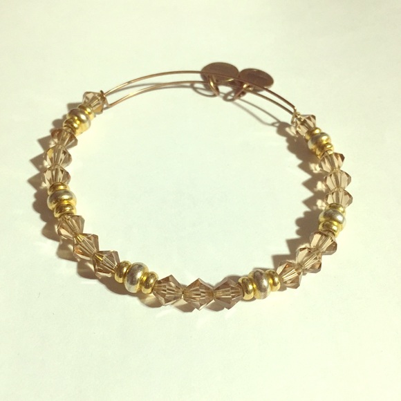 Gold Swarovski Crystal Beaded Bangle