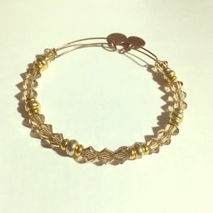 Gold Swarovski Crystal Beaded Bangle