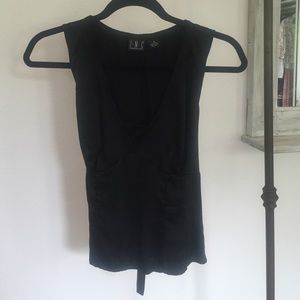 100% silk tie back top