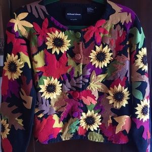 Michael Simon Sunflower Cardigan  Size M