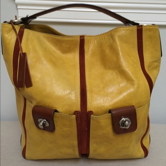 Tano leather hobo in mustard