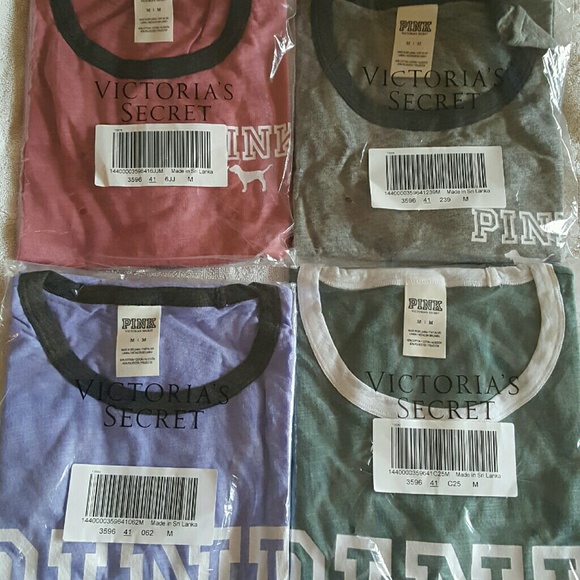 Victoria's Secret ringer T- shirts 4 brand new
