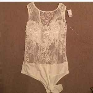 White lace bodysuit
