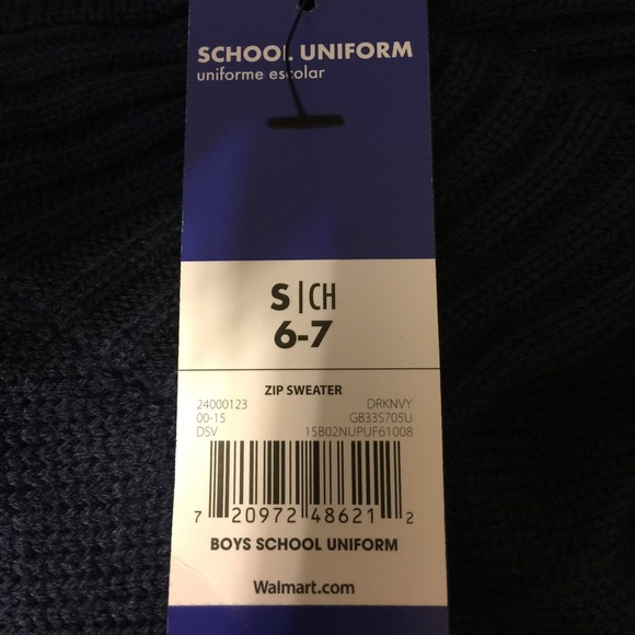 Boys Dark Navy Uniform Sweater - Picture 2 of 2