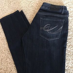 Express Mia dark wash skinny jeans