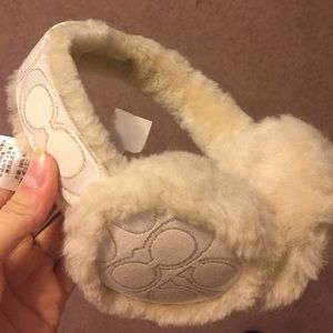 Coach White Ear Muffs