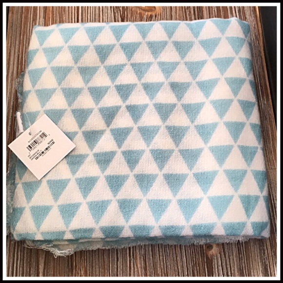 LONG TURQUOISE WHITE WRAP CAPE BLANKET SCARF - Picture 5 of 8