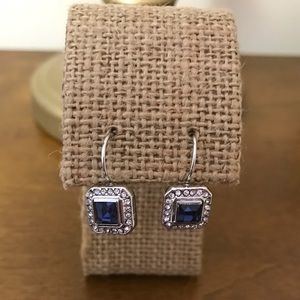 C+i Crystal square drop earrings