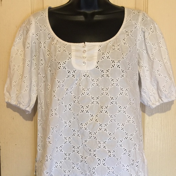 White Designed Loft Blouse
