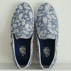 Vans Paisley Slip On Shoes Size 7.5