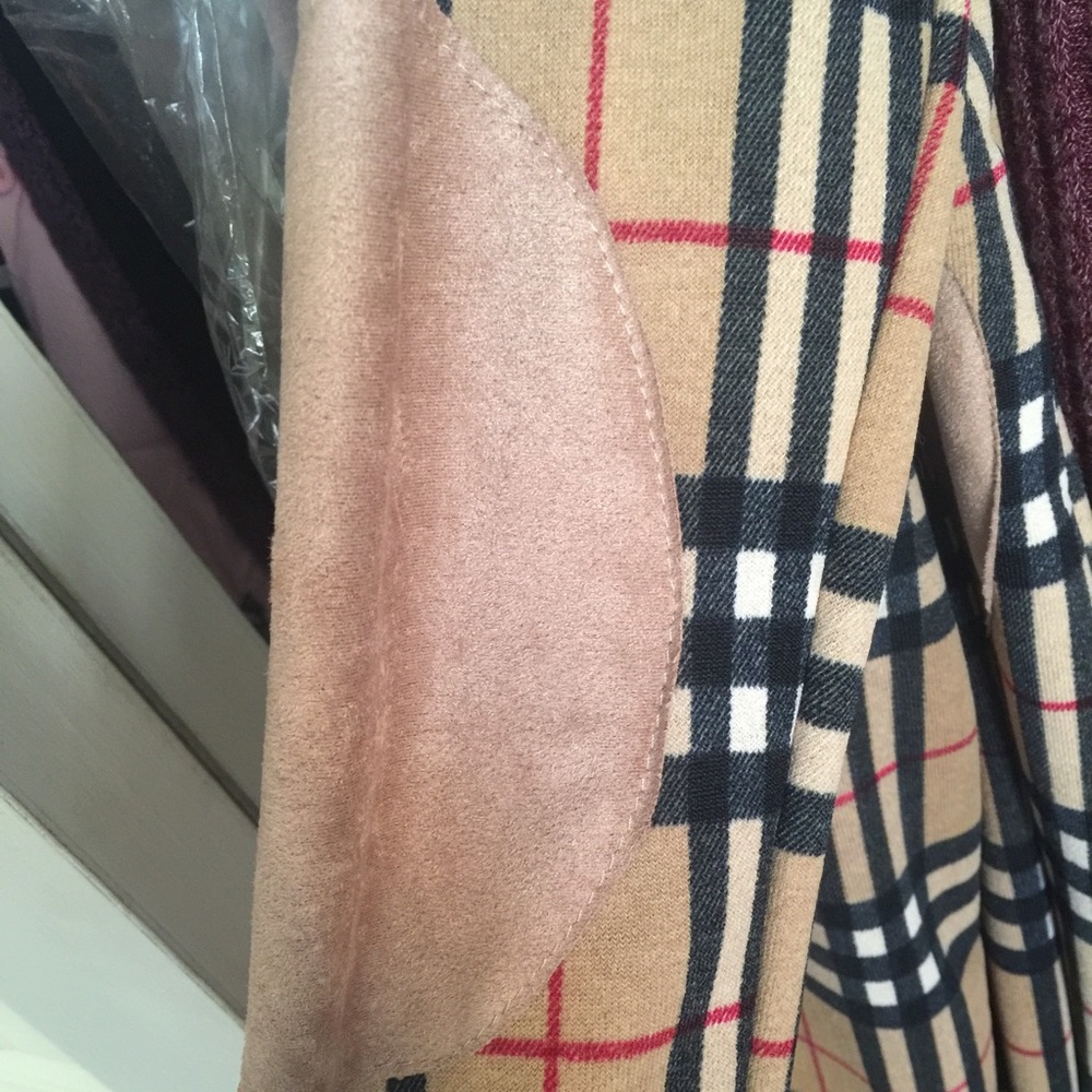 📍LAST 1 SZ L- TAUPE PLAID DRESS - Picture 5 of 5