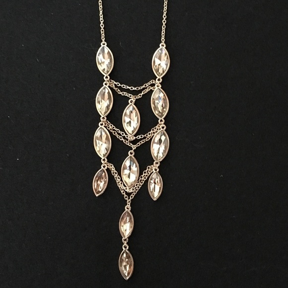 Long gold ladder style necklace