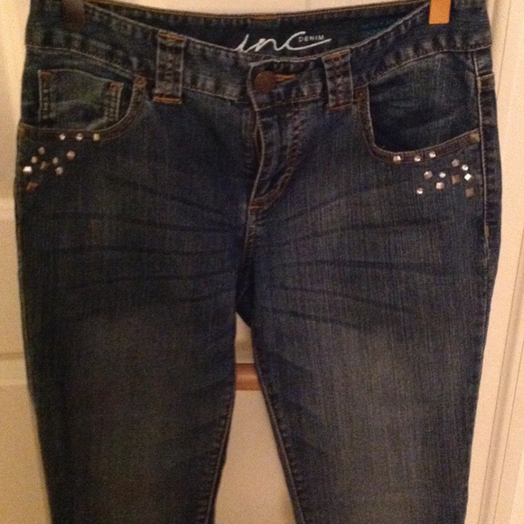 Inc Denim jeans with rhinestone detail. - Picture 3 of 4
