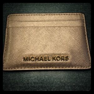 NWOT Michael Kors gold card holder!