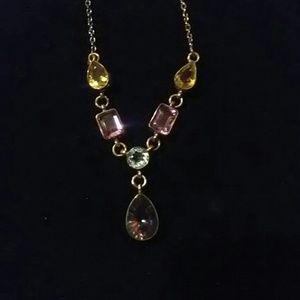 Sterling silver natural gemstone necklace