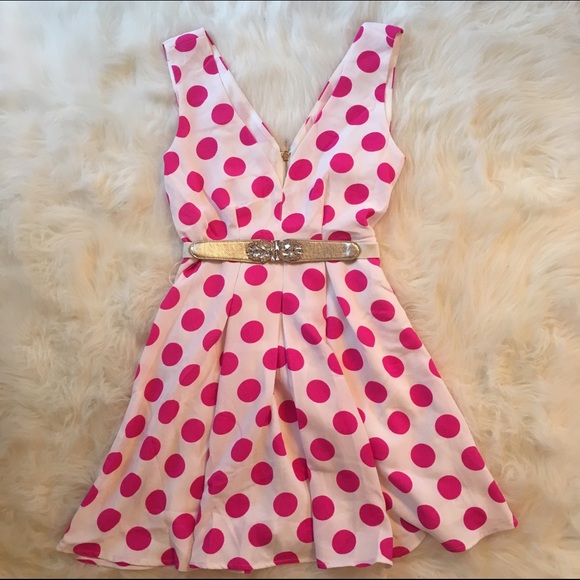 NWT Pink Polka Dot Cocktail Dress