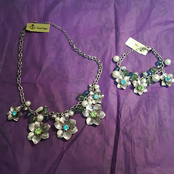 Garden gate necklace and bracelet