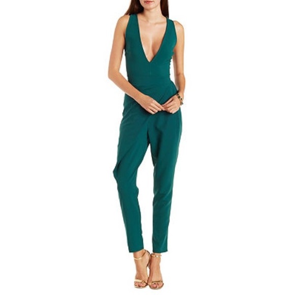 charlotte russe green jumpsuit