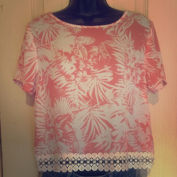 Palm Tree Themed Crop Top