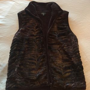 Cute Animal Print Vest Zip Front Large
