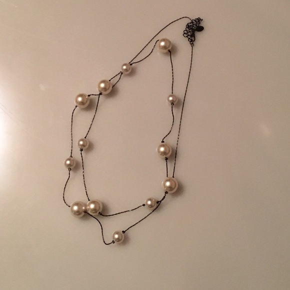 Long large pearl multi wear necklace