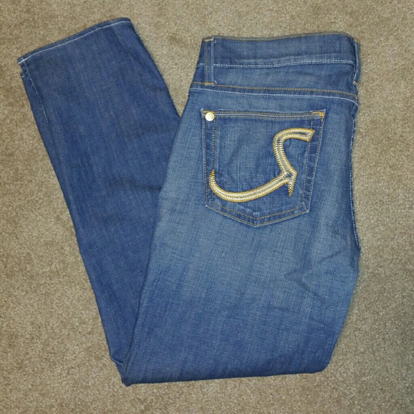 Cropped Rock & Republic Blue Jeans, Sz 28