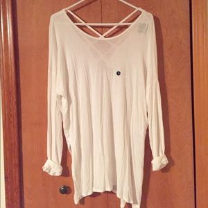 LONG SLEEVE SHIRT WITH CRISS CROSS BACK DETAIL