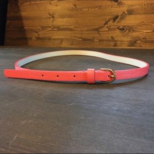 Coral Skinny Mock Leather Belt