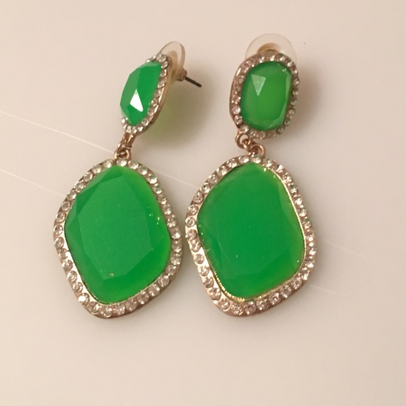 Green costume earrings