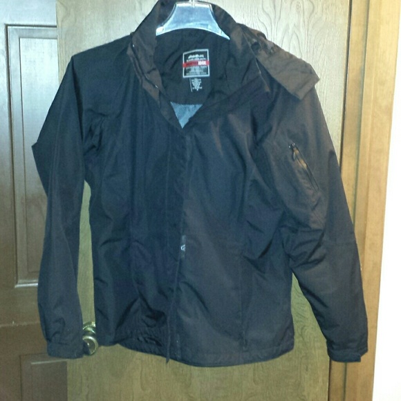 Eddie Bauer rain coat with hood.