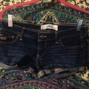 Dark denim hollister shorts