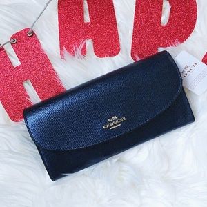 COACH | METALLIC MIDNIGHT SLIM LONG WALLET