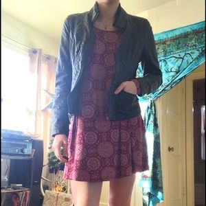 Faux leather motorcycle jacket