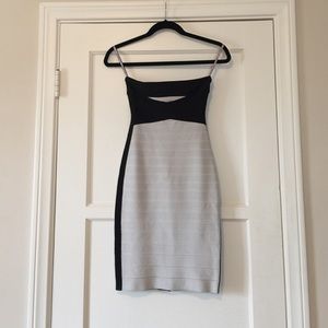 Herve Leger Simone Strapless Bandage Dress