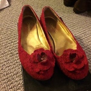 Vintage Lightly worn Red Chanel flats size 40