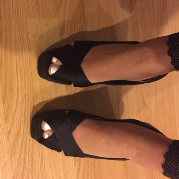 Black Espadrille wedges