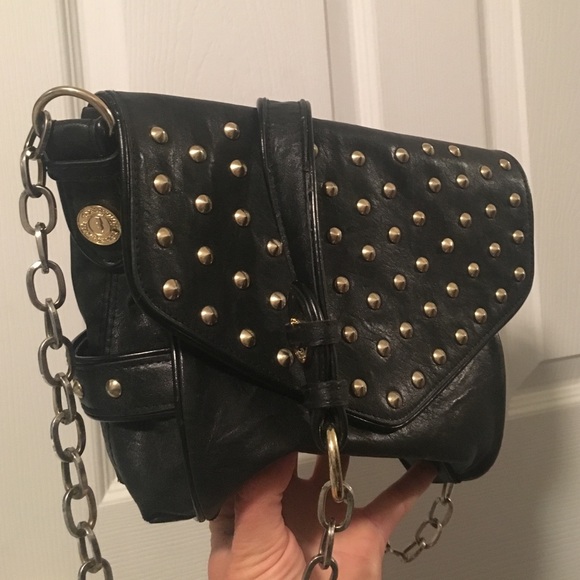 Betsy Johnson black studded crossbody