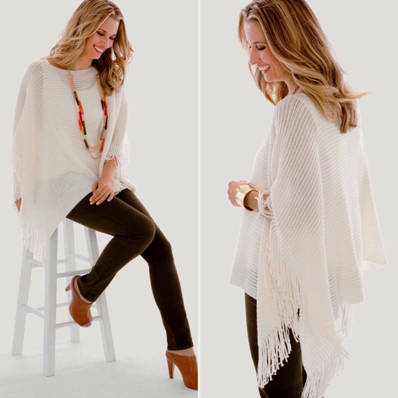 Chico's Sweaters - Chico's Fringe Poncho