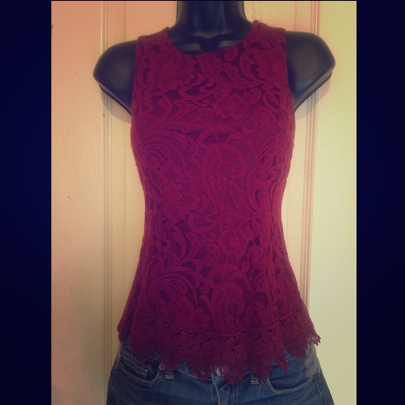 Blood Red Lace Blouse