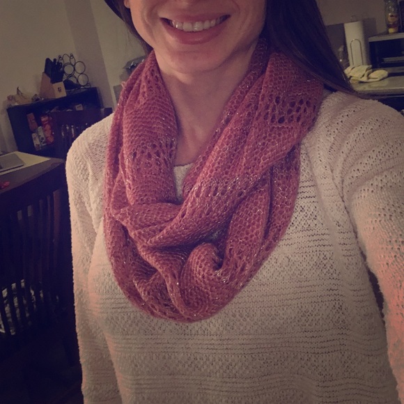 Pink infinity scarf