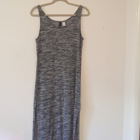 H&M marled Grey high-split maxi dress