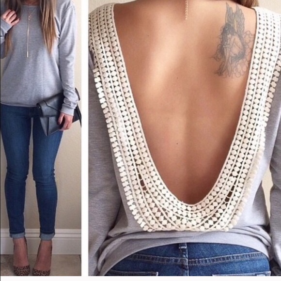 Backless long sleeve shirt