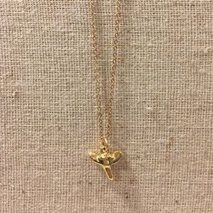 18" Delicate Gold Shark Tooth, 14K Gold Fill Chain