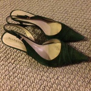 Green Suede Ellen Tracy heels size 10