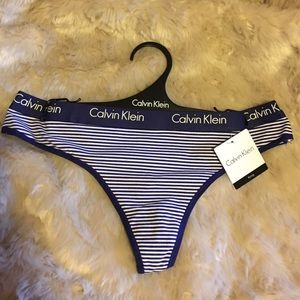NWT Calvin Klein Striped Thong