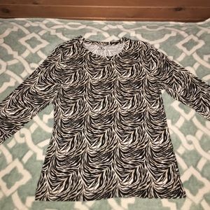 Jones New York Sport 3/4 Sleeve Zebra 👚 shirt