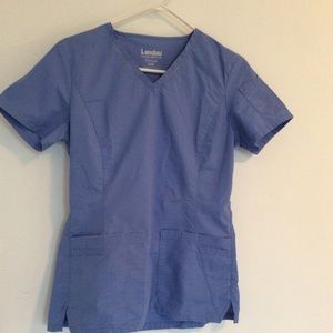 Landau Ceil Blue Scrub Top