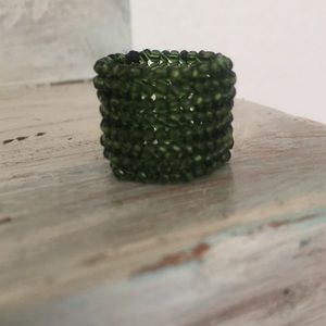 Green beaded ring