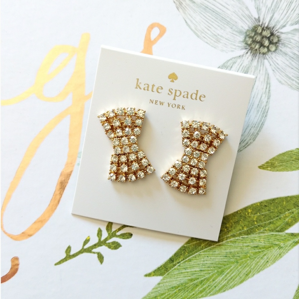 SALE! NWT KATE SPADE SPARKLING BOW EARRINGS - Picture 2 of 6