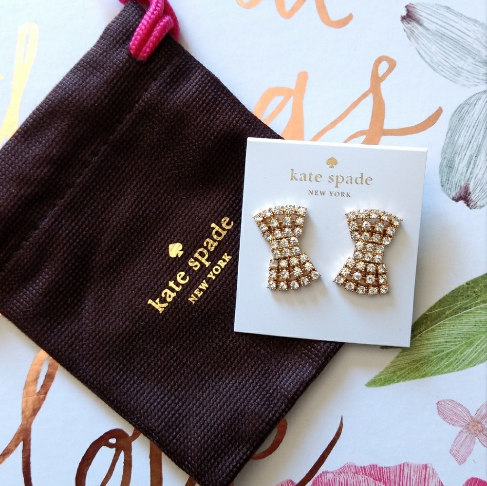 SALE! NWT KATE SPADE SPARKLING BOW EARRINGS - Picture 3 of 6